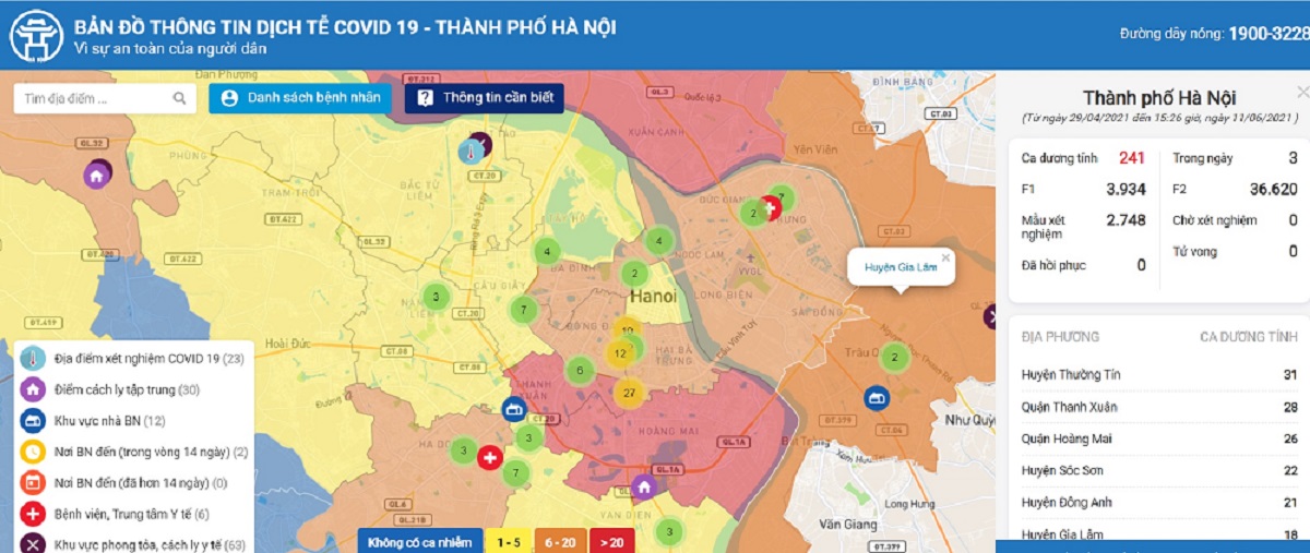 Tổng hợp bản đồ dịch tễ hà nội mới nhất